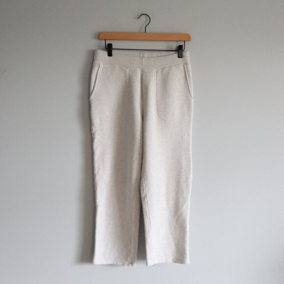Madewell Women's Sz S White Ellington Straight Leg Stretch Pockets Sweater Pants - Picture 1 of 9